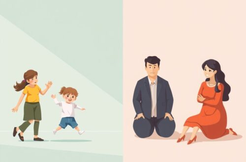 What parent style is best? Parents look at their two children
